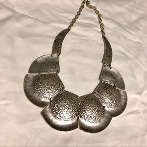 Funky Stamped Metal Plate Necklace